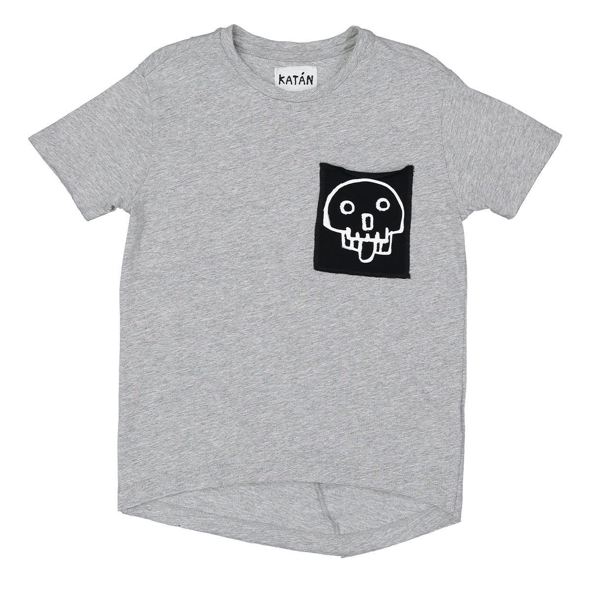 Playera Bolsa Calavera Gris