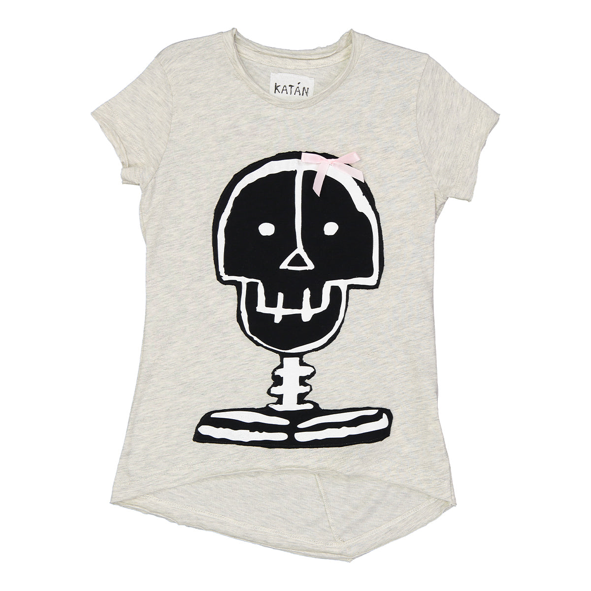 Playera Aplicación Calavera Gris