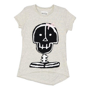 Playera Aplicación Calavera Gris