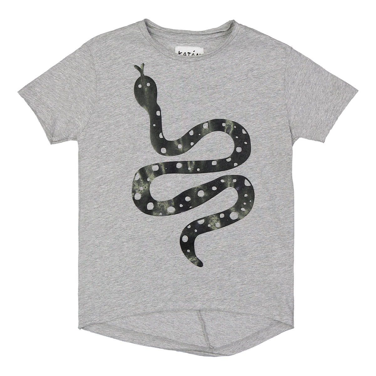 Playera Estampado de Serpiente Gris