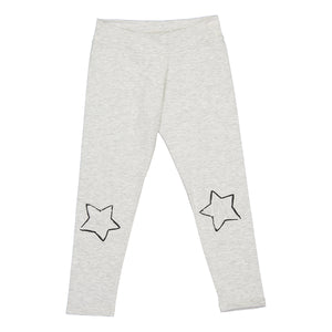 Leggins Aplicación de Estrellas Gris