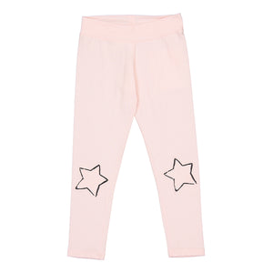 Leggins Aplicación de Estrellas Rosa